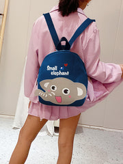 SYGA Children's Bags 2-4 Years Old Canvas Backpack Elephant Cartoon Cute Backpack School bag (BLACK)