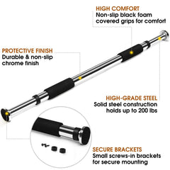 SYGA Pull Up Adjustable Gym Bar with Foam Grip for Home Workouts