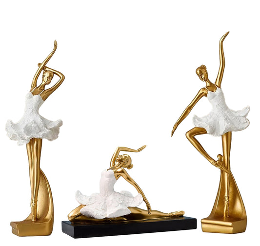 SYGA Pack of 3 Nordic Art Cute Girly Heart Ballerina Girl Small Ornaments Creative Children's Room Desktop Decoration Gifts
