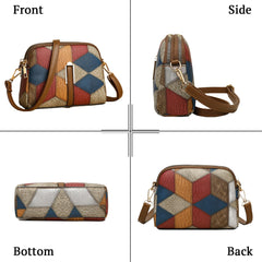 SYGA Women's Crossbody Bag, Colorful Print, Adjustable Strap, Zip Top Closure(Blue)