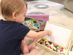 SYGA Wooden Kids Educational Toys Magnetic Easel Double Side Dry Erase Board Puzzles Games
