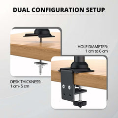 Robustt Computer PC Monitor LED TV Desk Mount Stand with Articulating Center Arm Joint | for 15" to 33" Screens Full Motion Mount | Height Adjustable | Gaming Screen - Pack of 1