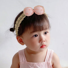 Baby Girl Hair Braids Lace Flower Headband, Pink