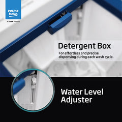 Voltas Beko, A Tata Product 8 Kg 5 Star Semi-automatic Top Load Washing Machine with Double Waterfall Technology (WTT80UHA / OK5I0I0W01E, Blue, 5 Knob Control Method)