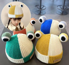 MOMISY Baby Beanie Hat, Chess Warm Toddlers Winter Hat, Double Pom Pom Beanies for Boys & Girls Woolen Knitted Cap (6 Months - 2 Years) (Green)