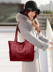 SYGA Women's Crossbody Bag, Single Shoulder Strap, Zipper Closure, Genuine Leather, Burgundy