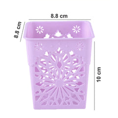SYGA 4 Pieces Plastic Square Shape Storage Pen Holder_Purple