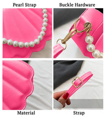 SYGA Women's Casual Crossbody Purse, Small Size With Zipper Closure Shell Bag (Rose Red)