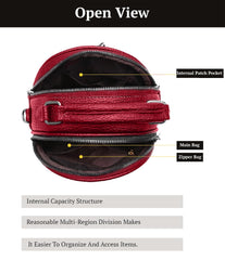 SYGA Women's Crossbody Bag, Zip Top, PU Leather Shoulder Bag (Red)