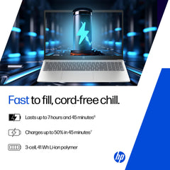 HP 15, 13th Gen Intel Core i7-1355U (16GB DDR4, 512GB SSD) FHD, Anti-Glare, 15.6’’/39.6cm, Win11, M365(1yr)* Office 24, Silver, 1.59kg, Iris Xe, FHD Camera w/Shutter, Backlit Laptop fd0468tu/fd0515tu