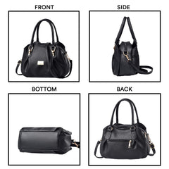 SYGA Women's Bags Soft Leather Middle-Aged And Elderly Women's Bags Single Shoulder Crossbody Bag(Black)