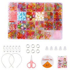 SYGA Beads for Kids Crafts Children's Jewelry Making Kit DIY Bracelets Necklace Hairband and Rings Craft Kits Birthday for 4, 5, 6, 7-Year-Old Little Girls-Multicolor (DIYBeadsSet-27)
