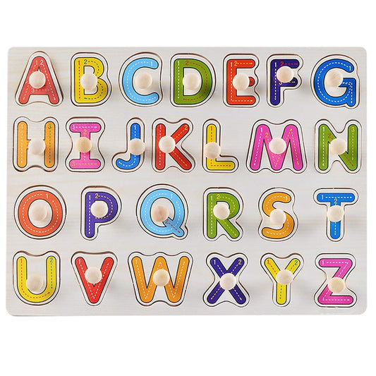 SYGA Educational Wooden A to Z Block Puzzle Alphabet Learning Toy
