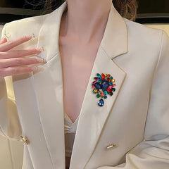 SYGA Brooch Pin Fashion Crystal Rhinestone Jewellery Pin Vintage Clothing Accessories Decoration Vintage Full Diamond Multicolour Brooches For Women- S78