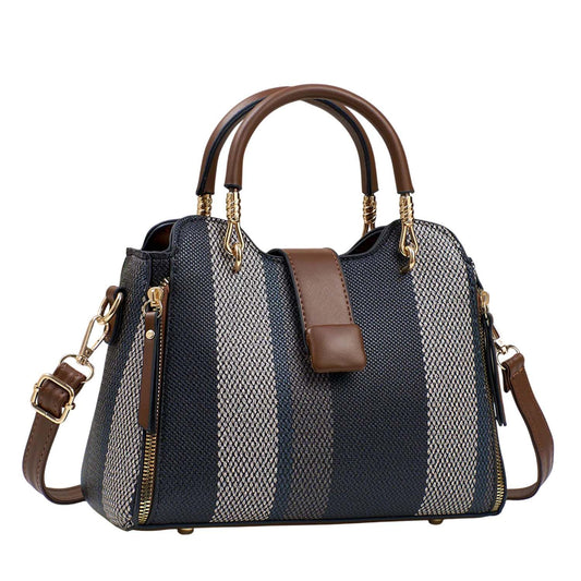 SYGA Women Elegant Woven-Texture Handbag – Tote with Handles & Adjustable Shoulder Strap – Stylish Casual Bag