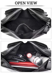 SYGA PU Leather Crossbody Bag for Women, Multi-Pocket Handbag (Black)