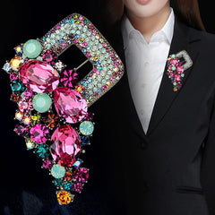 SYGA Brooch Pin Fashion Crystal Rhinestone Jewellery Pin Vintage Clothing Accessories Decoration Diamond-Encrusted Colorful Brooches For Women- S225