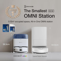 ECOVACS DEEBOT MINI Omni 2 in 1 Robot Vacuum Cleaner & Mop, 2025 New Launch, 9000 Pa, Self-Emptying Omni Station, ZeroTangle 2.0, TrueMapping 2.0, 45℃ Hot Air Dry, Deep Mopping, One-Touch Self-Clean