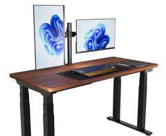 amazon basics Dual Monitor Stand - Height-Adjustable Arm Mount, Steel (Self Installation)