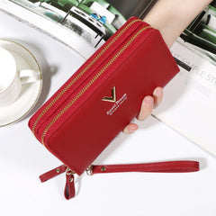 MOMISY Women's Girls PU Leather Party Wedding Clutch | Zipper | Ladies Purse Wallet Girls (Red)