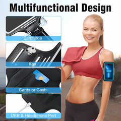 MOMISY Armband Arm Band Bag for Mobile for Cycling, Running, Jogging, Gym Exercise, Outdoor Sports Waterproof Compatible with iPhone & Other Phones, Size up to 7.0 inch (Blue)