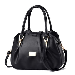SYGA Women's Bags Soft Leather Middle-Aged And Elderly Women's Bags Single Shoulder Crossbody Bag(Black)