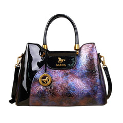 SYGA Women's Tote Bag – Floral Print & Embossed, Spacious Daily Shoulder Bag with Zipper Pockets and Cover Closure