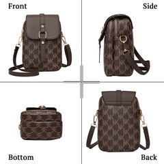 SYGA Women's Small Square Bag Letter Versatile Shoulder Bag Western Style Crossbody Mini Mobile Phone Bag(Brown)