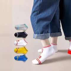 MOMISY 5 Pairs Baby kids Girl Boys Toddlers InfantmCotton Stretch Baby Socks (IN, Age, 3 Years, 5 Years, 4StripeNumber)