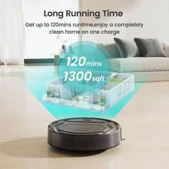 LEFANT M210P Robot Vacuums, 120mins Runtime, 6 Cleaning Modes, Self-Charging Robotic Vacuum, Ideal for Hard Floor(M210P Black), 2200 Pa