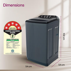 Godrej 8 Kg 5 Star Zero Pressure (0.02 MPa) Technology With Steel Drum Fully-Automatic Top Load Washing Machine (WTEON ADA 80 5.0 FEFN GLGR, Glacial Grey, With Soft Close Lid)