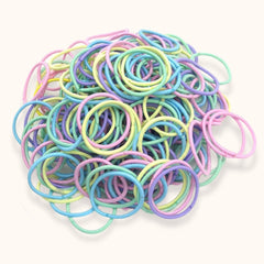 SYGA Multicolor Hair Bands (100) Hair Bobbles Hair Ties 3mm for Women Versatile for Styling Ponytail for Girls Stretchable Elastic - Morandi