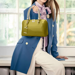 SYGA Gloosy versatile patent leather women's bags, texture and personality, portable Handbag, crossbody bag(YELLOW)