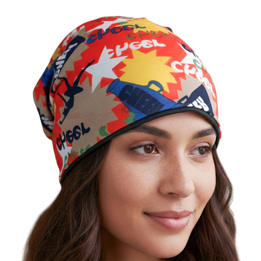 MOMISY Soft Stretch Chemo Scarf Beanie | Breathable Slouchy Hat with Stylish Prints for Women (Yellow)