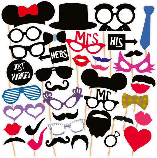 Syga Photo Booth Party Props Craft Item (36 Pieces), Multicolour