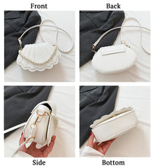 SYGA Women's Casual Crossbody Purse, Small Size With Zipper Closure Shell Bag (White)