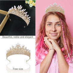 SYGA Crown Queen Rose Flower Tiaras Princess Hair Jewelry Headbands for Party Engagement Wedding (Crown-A0075)