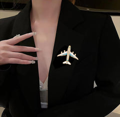 SYGA Brooch Pin Fashion Crystal Rhinestone Jewellery Pin Vintage Clothing Accessories Decoration Aircraft Fashion Brooches for Women- S62