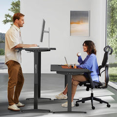 amazon basics Surface Lite Height Adjustable Table for Office Work & Home | Adjustable Height | Ergonomic & Spacious | Sit & Standing Desk | Digital Display (Black)