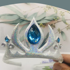 SYGA Elsa Flame Children Girl Baby Crown Headband, Baby Photo Shoots, Full Moon For 1 Year Old Baby Crown Head Hair Accessories (Blue)
