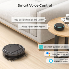 LEFANT M210P Robot Vacuums, 120mins Runtime, 6 Cleaning Modes, Self-Charging Robotic Vacuum, Ideal for Hard Floor(M210P Black), 2200 Pa