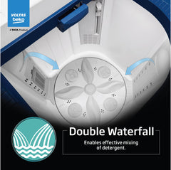 Voltas Beko, A Tata Product 8 Kg 5 Star Semi-automatic Top Load Washing Machine with Double Waterfall Technology (WTT80UHA / OK5I0I0W01E, Blue, 5 Knob Control Method)