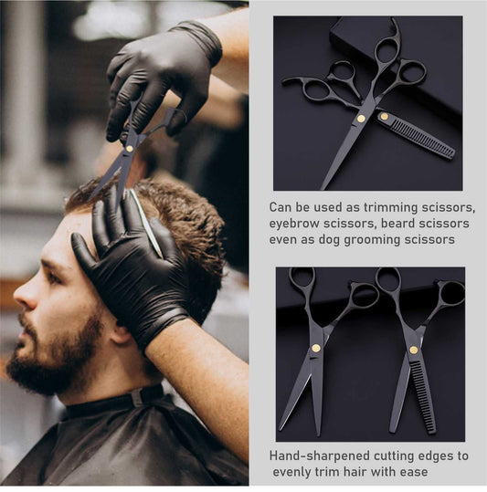 SYGA Barber Scissors Hair Cutting Scissors Professional Hair Shears Haircut Scissors Barber Scissors Sharp Salon Hair Shears for Hair Women Men-Black