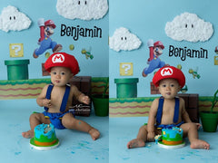 MOMISY Baby Photography Props, Includes Diaper & Cap for Kids Parties Anniversaries Photography-Set of 2 Pieces (RedBlue)