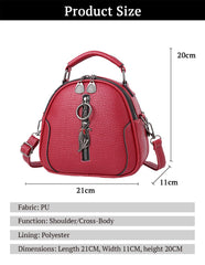 SYGA Women's Crossbody Bag, Zip Top, PU Leather Shoulder Bag (Red)