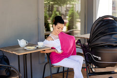 MOMISY Car Seat Canopy Nursing Scarf Poncho Multi-Use Cover, Shopping Cart Cover, Stroller Cover, Infinity Scarf 360° Privacy Breastfeeding Protection, Baby Shower Gifts- Pink
