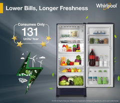 Whirlpool 184 L 5 Star Direct-Cool Single Door Refrigerator with Intellisense Inverter Compressor (205 WDE ROY 5S Inv SAPPHIRE SPRING-Z)