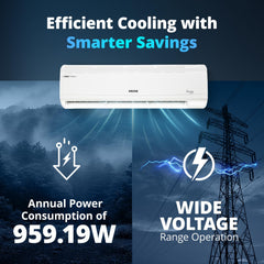 Voltas 245V Vectra Plus 2 ton 5 star inverter Split AC|4-IN-1 Adjustable mode| Energy Efficient|High ambient Cooling-cools even at 52°C|Anti dust filter with Anti-microbial coating| Copper Coil|White
