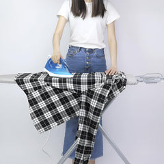 STANSY Foldable Ironing Board with Adjustable Height, Metal Frame, Grey, Padded Surface, Space-Saving Design (Large)