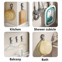 STANSY Bathroom Suction Holder Hook, No Drill Wall Mounted Storage Rack for Washbasin, Razor & Toothbrush Holder, Strong Vacuum Cup Organizer for Tile & Glass, Gray (1 Pc)